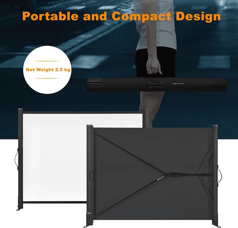 excelimage Portable Projector Screen with Stand, 50 Inch 4:3, Outdoor Projector Screen, Lightweight and Retractable, 1.2 High Gain Wrinkle-Free Video Projection Screens, for Home Cinema, Meeting Presentation. - Image 4